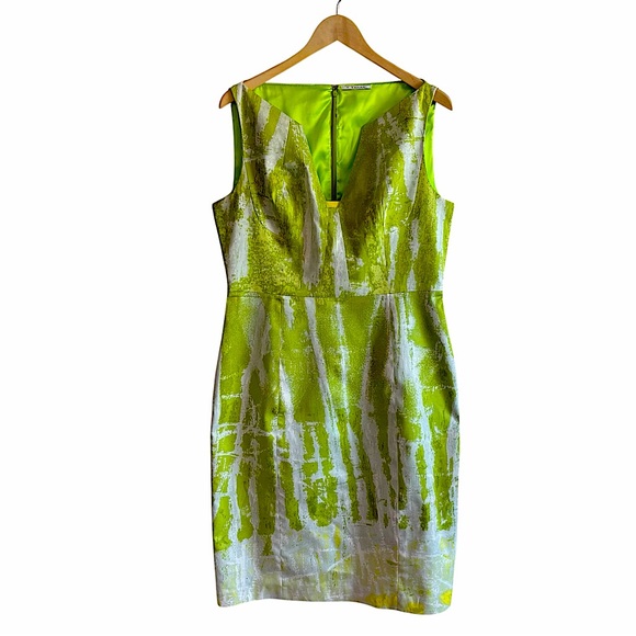 T TAHARI Rosalia Dress in Pear Nectar Style F41GE603 Size 14 - Picture 2 of 14